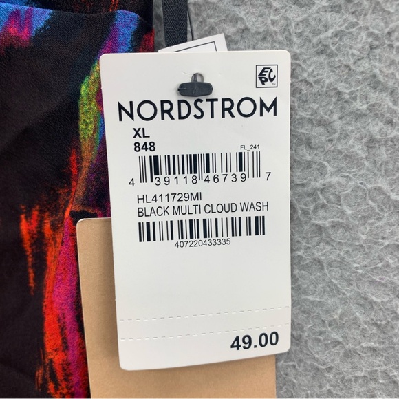 Halogen Black Mult Cloud Wash Floral Print Sleeveless Blouse Tank Top Women’s XL - Picture 6 of 10